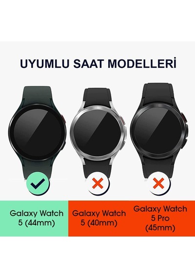 Samsung Galaxy Watch 5 44mm İçin Kılıf 360 Full Round Soft Silicone Şeffaf Galaxy Watch 5 44mm İle Uyumlu Kılıf - Şeffaf Çok Renkli