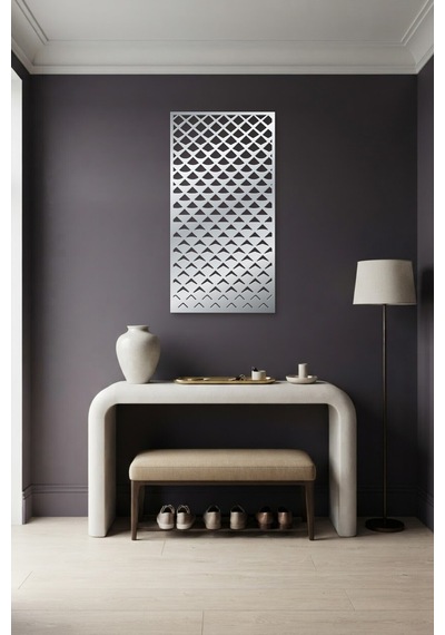 Pul Dekoratif Panel Metal Duvar Tablosu - Duvar Sanatı - Duvar Dekoru - Gümüş