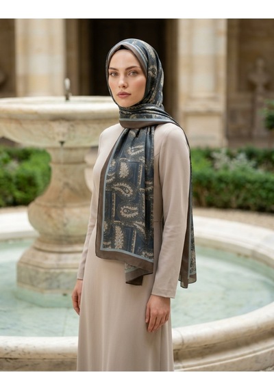 Moda Nuda Iconic Lema Şal Lacivert - Zarif Ve Klasik