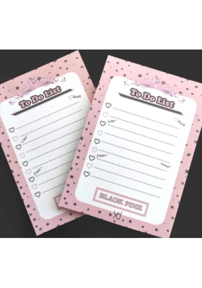 Nyma Yd Blackpink To Do List - A5 15x21 Cm Özel Tasarım Yapılacaklar Listesi Beyaz - Pembe