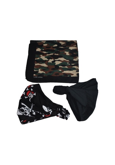 Lastikli Bandana Seti Paraşüt Bandana Model Kahverengi