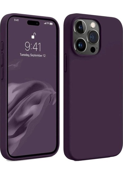 Apple iPhone Uyumlu. 15 Pro Max Kılıf First Silikon - Mürdüm