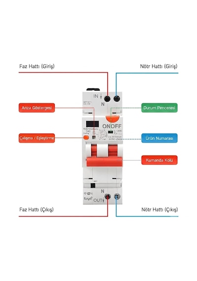 Onoff Tuya Wifi Akıllı Yüksek Voltaj Düşük Voltaj Kaçak Akım Güc Tüketimi Zamanlama Uzaktan Kontrol Sigorta 40 Amper Gyrc-zn09