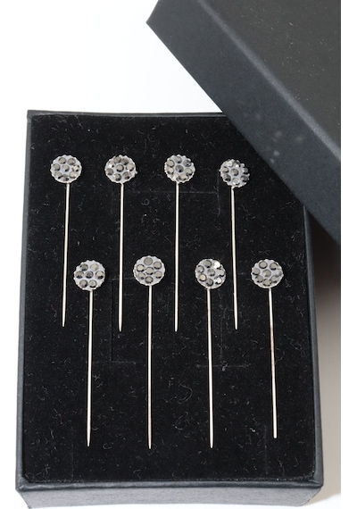 Numetal 8 Li Gri Taşlı Eşarp Ve Şal İğnesi. Eşarp İğnesi. Şal İğnesi. Türban İğnesi. Başörtü İğnesi. Gümüş