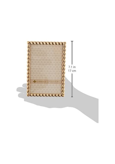 Metal Çerçeve Halat Tasarımı 10 X 15 Cm Altın Rengi