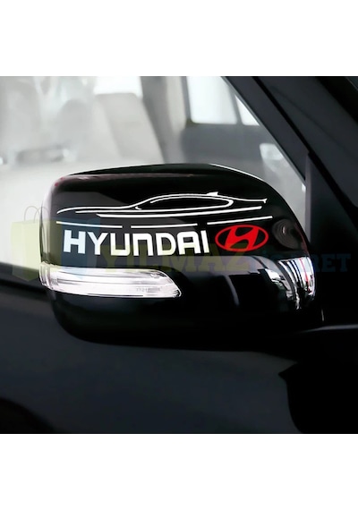 Hyundai Logo Yan Ayna Şerit Oto Sticker Yapıştırma Etiket 1 Çift