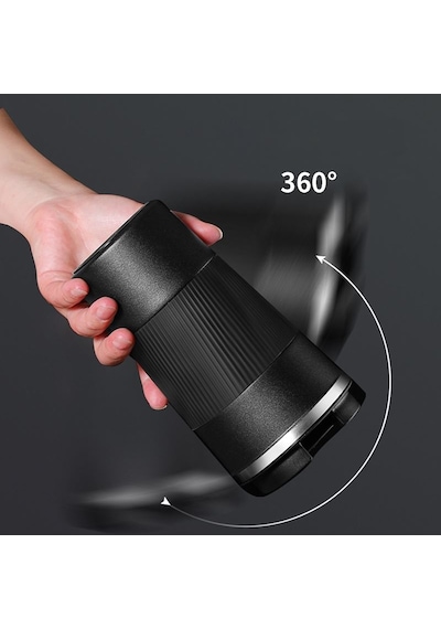 304 L Kilitli Çelik Mat Siyah 510 ml Kahve Termos Mug cin405sy