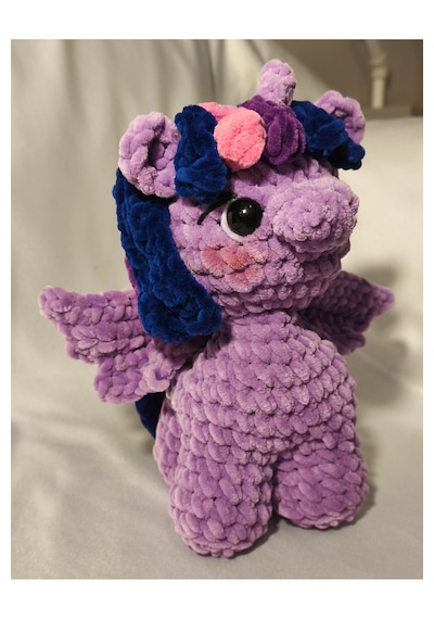 El Yapımı Tığ İşi My Little Pony Peluş Oyuncak Twilight Sparkle 02 - Çok Renkli