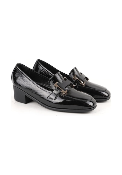 Libero Kadın Topuklu Loafer Siyah Hakiki Rugan Küt Burun Metal Tokalı Kısa Kalın Blok Topuk Kauçuk Taban L031.26143249 Libero Kadın Topuklu Loafer Siyah Hakiki Rugan Küt Burun Metal Tokalı Kısa Kalın Blok Topuk Kauçuk Taban L031.26143249
