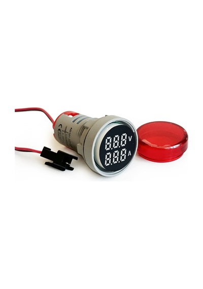 2'li Volt Amper Ölçüm 22mm Ac60-500v 100a Kırmızı