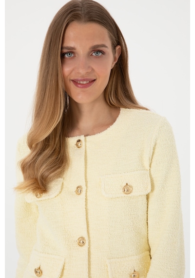 U.S. Polo Assn. Kadın Limon Örme Ceket 50300748-VR035
