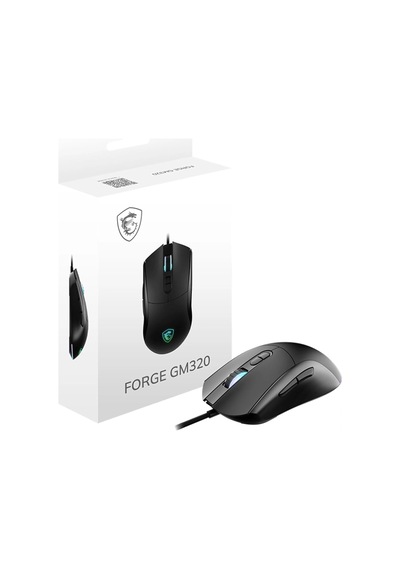 Forge Gm320 Oyuncu Mouse, 12800 Dpı Optik Sensör, Rgb Led, 7 Düğme, Usb 2.0, Siyah, 1.5m Kablo