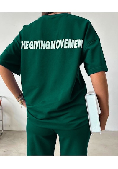 Movement T-shirt Eşofman Altı Jogger- Baskılı Alt Üst Eşofman Takım Oversize Bisiklet Yaka Yeşil Movement T-shirt Eşofman Altı Jogger- Baskılı Alt Üst Eşofman Takım Oversize Bisiklet Yaka Yeşil