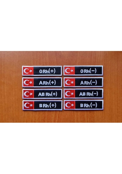 Kan Grubu İsimlik - Bez İsimlik Nakış İsimlik Bayraklı İsimlik