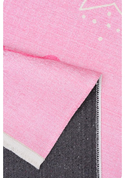 Seksek Oyun Kilimi Çocuk Odası İçin Eğitici Kaymaz Yıkanabilir Pembe Tavşan Pembe Pembe