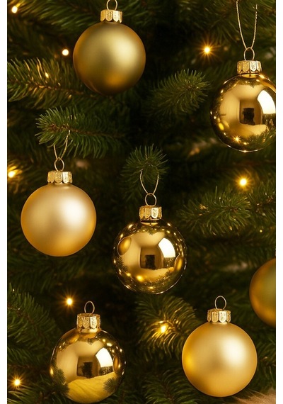 Beysüs Yılbaşı Çam Ağacı Süsü 5 Cm 6 Lı Gold Diğer