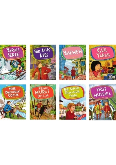 Hasan Nail Canat 8 Kitap Set Bir Küçük Osmancık Vardı- Yaralı Serçe- Bir Avuç Ateş- Yasemen- Gül Ya