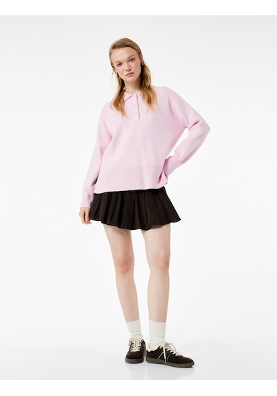 Koton Uzun Kollu Düğme Detaylı Basic Polo Yaka Triko Kazak Pembe 6wal90028ıt Gülkurusu Koton Uzun Kollu Düğme Detaylı Basic Polo Yaka Triko Kazak Pembe 6wal90028ıt Gülkurusu