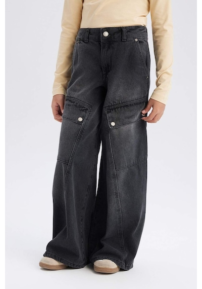 DeFacto Kız Çocuk Wide Leg Kargo Geniş Paça Pamuklu Pantolon D9693A825SPNM36 DeFacto Kız Çocuk Wide Leg Kargo Geniş Paça Pamuklu Pantolon D9693A825SPNM36