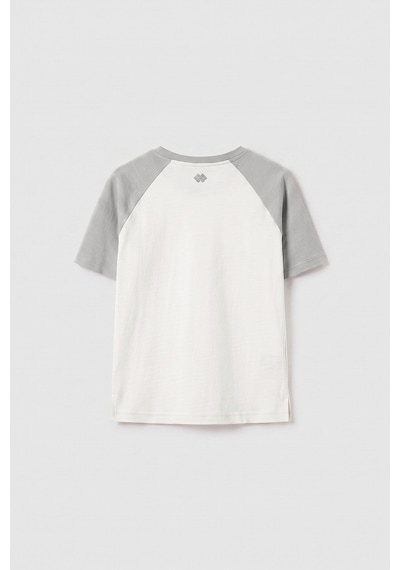 Ekru-taş Standart Fit Reglan Kollu Kız Çocuk T-shirt - 75180 Ekru/taş