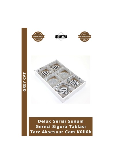 Delux Serisi Sunum Gereci Sigora Tablası Tarz Aksesuar Cam Küllük Çok Renkli