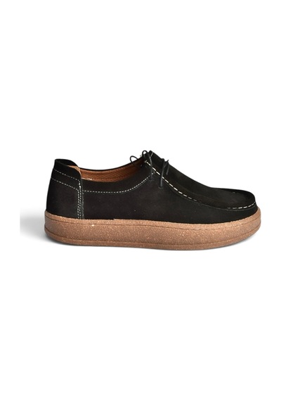 Fox Shoes V999646461 Siyah Hakiki Deri Süet Kadın Ayakkabı