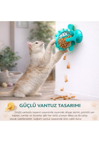 Triline Akıllı Kedi Oyuncağı Mama Dağıtıcı Zeka Geliştirici İnteraktif Yavaş Besleme Özellikli