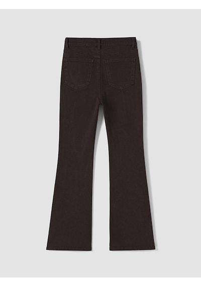 Lcw Eco Kahverengi Yüksek Bel Flare Kadın Jean Pantolon