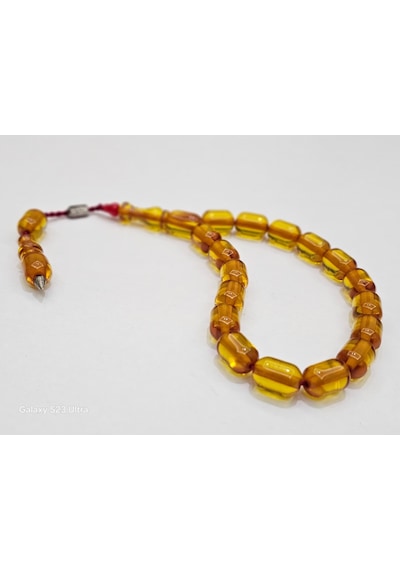 Zeyzun Usta Bilek Boy Efe Maskot Sıkma Kehribar Tespih 16x11 Mm K