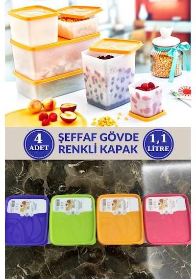 Flosoft 11 Litre Alaska No Frost Buzdolabı Dondurucu Erzak Saklama Kabı 4 Adet