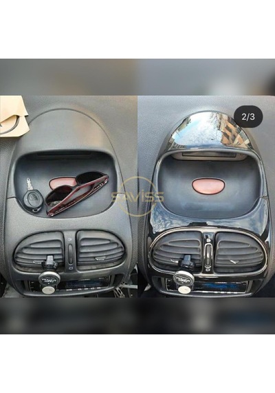 Peugeot 206 - 1998-2000  8 Parça Parlak Siyah Konsol ve Trim Kaplama,Maun Kaplama (Parlak Siyah)