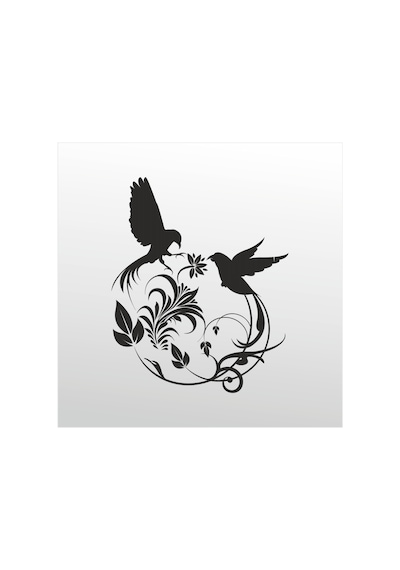 Folyo Sticker Kuş Deseni Adkpquy749 30cm Uzunluk Siyah