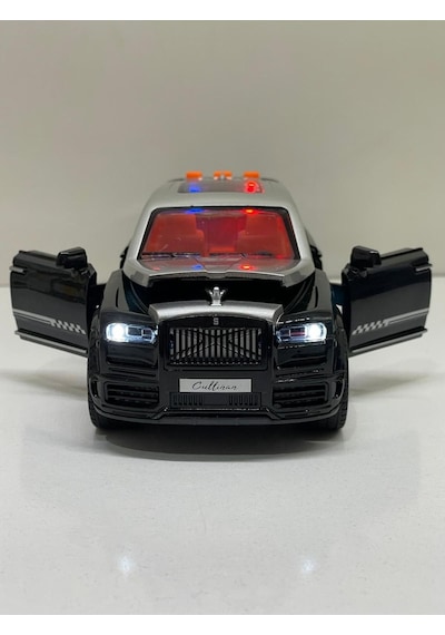 Scowetto Sürtmeli Sesli Işıklı Müzikli Lüks Makam Arabası 18 Cm Açılabilir Kapılar. Rolls Royce - Siyah