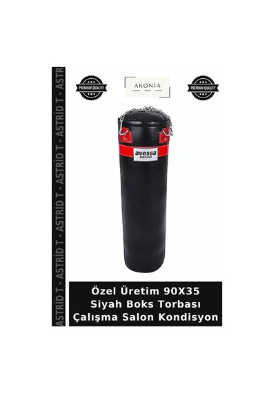 Özel Üretim 90x35 Siyah Boks Torbası Çalışma Salon Kondisyon