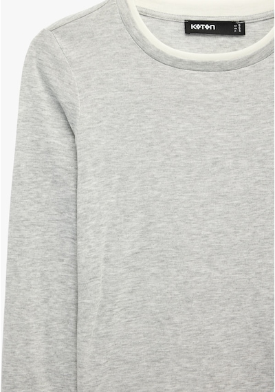 Koton Slim Fit Renk Kontrastlı Katmanlı Uzun Kollu Bisiklet Yaka Tişört Gri 7wak50105ek
