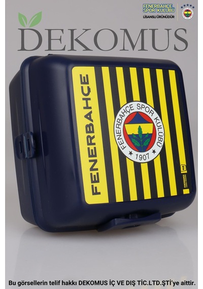 "dekomus Cep Defteri Hediyeli" Lisanslı Fenerbahçe 2 Katlı Beslenme Kutusu / Lunch Box Altın
