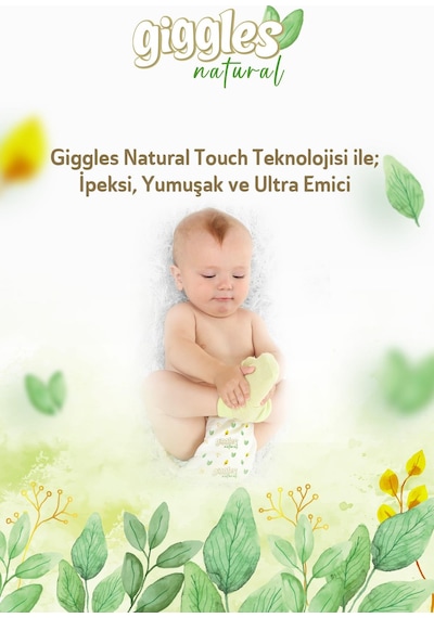 Giggles Natural Jumbo 7 Numara Pamuklu Bebek Bezi 156 Adet