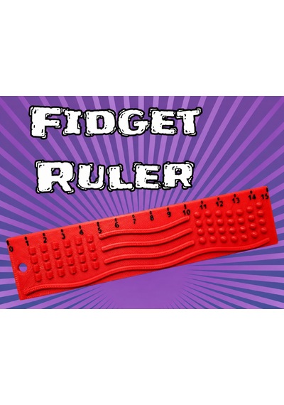 3d Baskı Dokunsal Fidget Cetveli - Kabartmalı Stres Ve Odaklanma Oyuncağı - Kırmızı