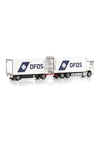 1/50 Dfds Mercedes-benz Actros Mp5 Gıga Space Rıged Reefer Truck 6x2 Tag Axle Rıged Reefer Drawbar Turntable Traıler - 5 Axle