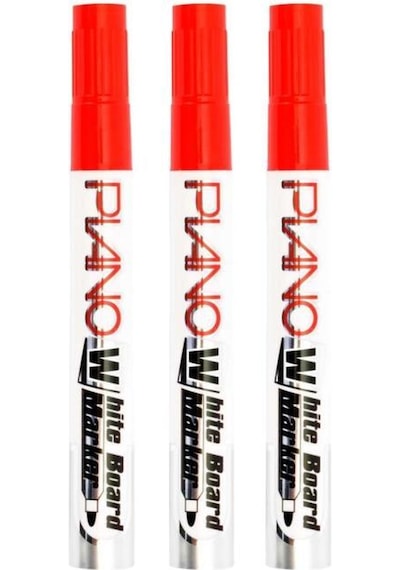 Piano Board Marker 202 Kırmızı Tahta Kalemi 3 Adet