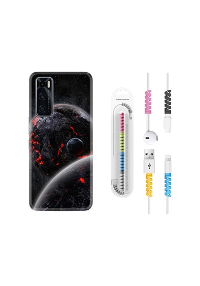Vivo Y70 Kılıf Kablo Koruyuculu Dark World 1867