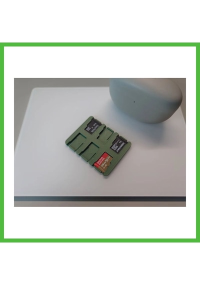 Vaveni 3d Baskı Micro Sd Kart Saklama Kutusu Yaylı Kartlık Mikro Sd Kart Tutucu İnce Düzenleyici Yeşil Arz
