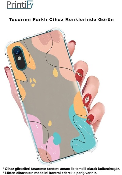 Samsung Galaxy M35 İle Uyumlu Karışık Renkler Baskılı Şeffaf Köşe Korumalı Antişok Kılıf