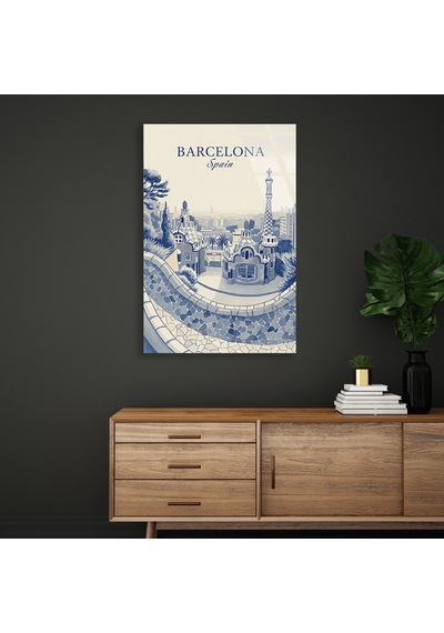 Barcelona İspanya - Cam Tablo - Deg1494 35 X 50 Cm