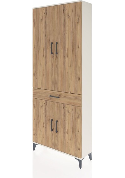 Arges Dolap 4 Raflı Tek Çekmeceli 4 Kapaklı 88x30x221 Aytaşı-çam Aytaşı
