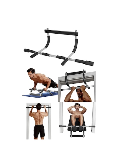 Kapı Barfiksi Çok Fonksiyonlu Mekik Şınav Barfix Aleti Demiri Çubuğu Chin Up Pull Up Demiri Siyah