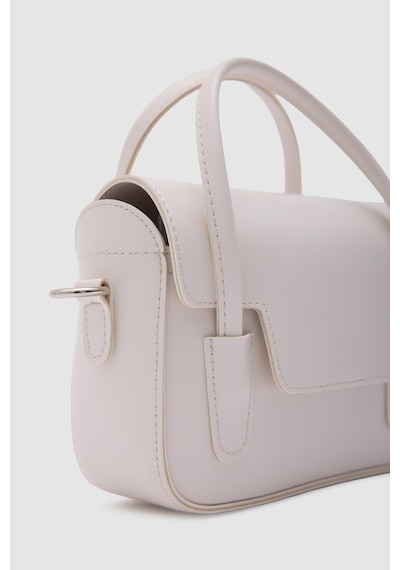 Shule Bags Dimple Retro El Ve Çapraz Çanta Krem Krem