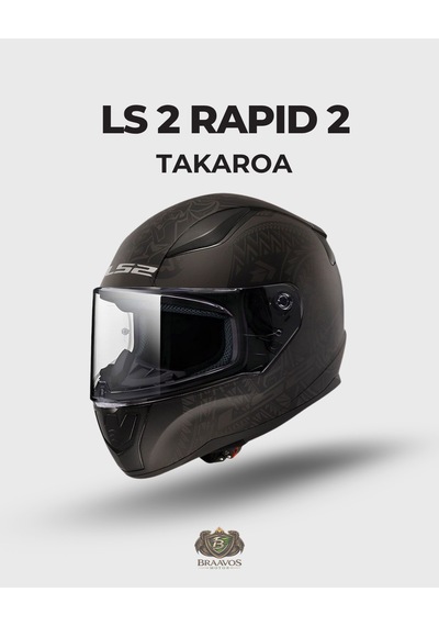 Ls 2 Rapid 2 Takaroa Mat Siyah Kask Açık Kahverengi