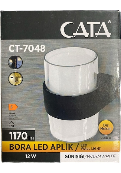 Cata Ct7048 12w Bora Led Yuvarlak Bahçe Duvar Aplik Ip65 3200k Gün Işığı