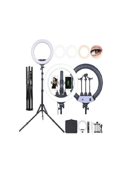 Led Rl-21 Inç 220v Girişli 3 Adet Telefon Tutacaklı+uzaktan Kumanda+çantalı Selfie Işığı Senalstore